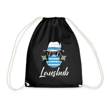 Lausbub Bayern Bayerisch Lausbua Shirt Herren - Turnbeutel - Schwarz - Vorne