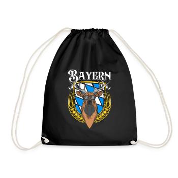 Bayern Shirt München Bayerische Flagge Bayer - Turnbeutel - Schwarz - Vorne