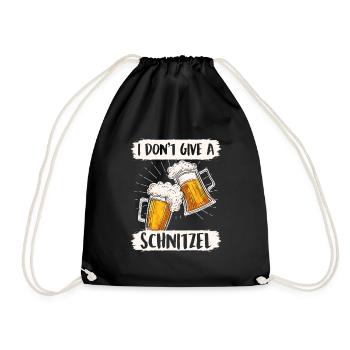 Schnitzel Shirt Bayerisch I don't Give a Schnitzel - Turnbeutel - Schwarz - Vorne