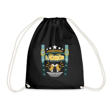 Lederhosen Lausbua Bayerisch Trachten Shirt Herren - Turnbeutel - Schwarz - Vorne