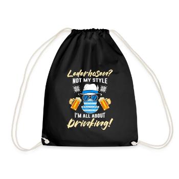 Lederhosn Ned mei Gschmack Trachten Shirt - Turnbeutel - Schwarz - Vorne