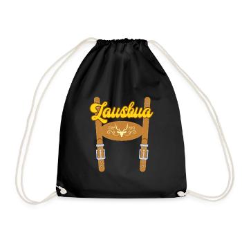 Bayern Lederhose Lausbua Herren Shirt Herbstfest - Turnbeutel - Schwarz - Vorne