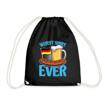 Wurst Shirt Ever Deutsches Essen Bratwurst - Turnbeutel - Schwarz - Vorne