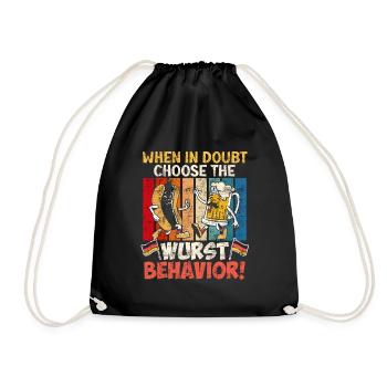 Deutsches Essen When In Doubt Choose the Wurst - Turnbeutel - Schwarz - Vorne
