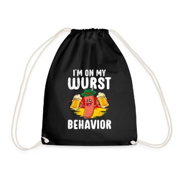Deutsche Bratwurst I'm on my Wurst Behavior - Turnbeutel - Schwarz - Vorne