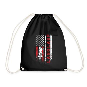 Amerika Skilanglauf USA Wintersportler Ski - Turnbeutel - Schwarz - Vorne