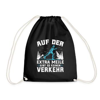 Ski Touring Auf der Extra Meile kein Verkehr - Turnbeutel - Schwarz - Vorne