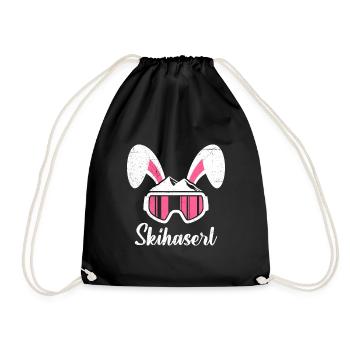 Skihaserl Skihasen Shirt Skihasen Apres Party - Turnbeutel - Schwarz - Vorne