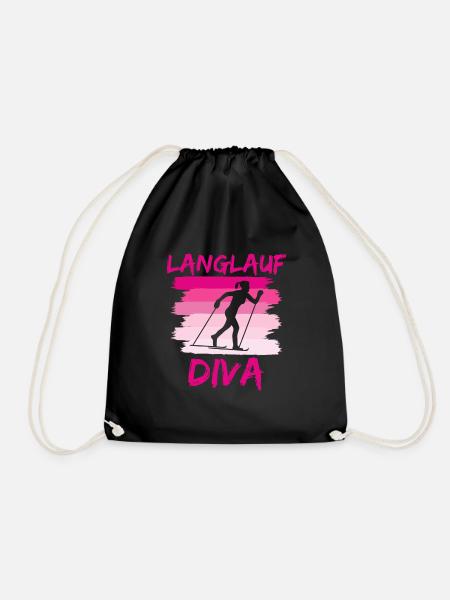 Langlauf DIVA Ski Läuferin Skilanglauf Frauen - Turnbeutel - Schwarz