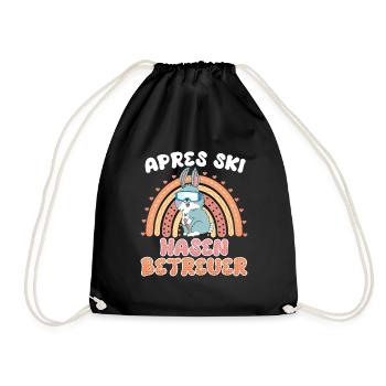 Apres Ski Hasen Betreuer Skihasen Shirt Frauen - Turnbeutel - Schwarz - Vorne
