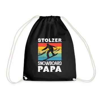 Snowboarder Stolzer Snowboard Papa Snowboarden - Turnbeutel - Schwarz - Vorne