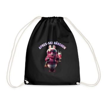 Après-Ski Bunny Cool with Cocktail Ski Party - Drawstring Bag - black - Front