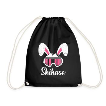 Skihase Apres Party Skifahren Frauen Ski Hasen - Turnbeutel - Schwarz - Vorne