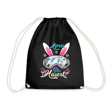 Apres-Ski Häschen Apres-Ski Bunny Apres-Ski Haserl - Turnbeutel - Schwarz - Vorne
