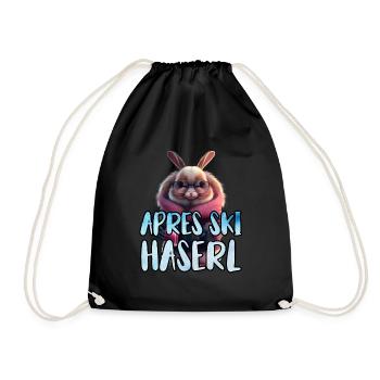 Apres Ski Haserl Ski Party Shirt Frauen Skihasen - Turnbeutel - Schwarz - Vorne