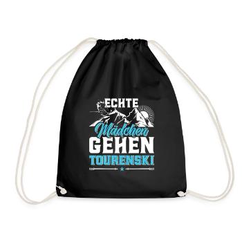 Skisport Echte Mädchen gehen Tourenski Girls - Turnbeutel - Schwarz - Vorne