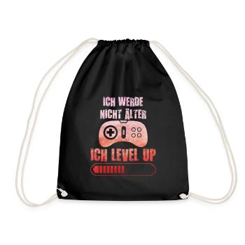 Video Spieler B-Day Werde nicht Älter Ich Level Up - Turnbeutel - Schwarz - Vorne