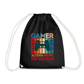 Gamers Don't Age Them Leveling B-Day Video Players - Drawstring Bag - black - Front
