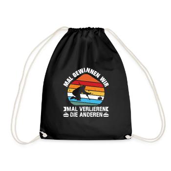 Curling Team Mal Gewinnen Wir Winterolympiade - Turnbeutel - Schwarz - Vorne