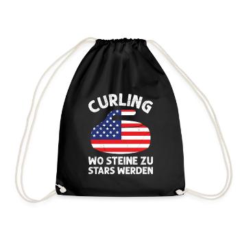 Curling Amerika Wo Steine zu Stars werden - Turnbeutel - Schwarz - Vorne