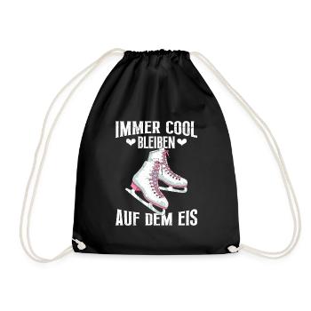 Eisläuferin Immer Cool Bleiben auf dem Eis - Turnbeutel - Schwarz - Vorne