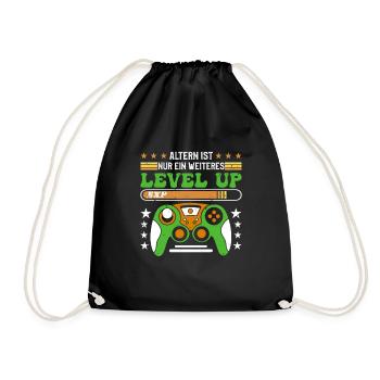 Retro Gamer B-day Altern ist ein weiterer Level Up - Turnbeutel - Schwarz - Vorne
