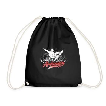 Snowboarderin Almkönigin Snowboard Shirt Frauen - Turnbeutel - Schwarz - Vorne