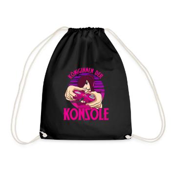Königinnen der Konsole Zocken Frauen Video Spiel - Turnbeutel - Schwarz - Vorne
