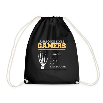 Zocken Gamer Knochenhand Gamers Video Spiel - Turnbeutel - Schwarz - Vorne