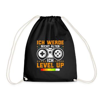 Gamer Ich Werde nicht Älter Ich Level mich Up - Turnbeutel - Schwarz - Vorne