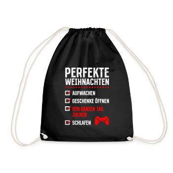 Perfekte Weihnachten Gaming Video Spiele - Turnbeutel - Schwarz - Vorne