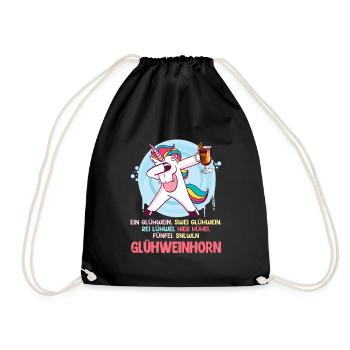 Weihnachtszeit Glühweinhorn Glühweintopf Frauen - Turnbeutel - Schwarz - Vorne