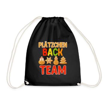Plätzchen Back Team Backfans Bäckerin Kekse - Turnbeutel - Schwarz - Vorne