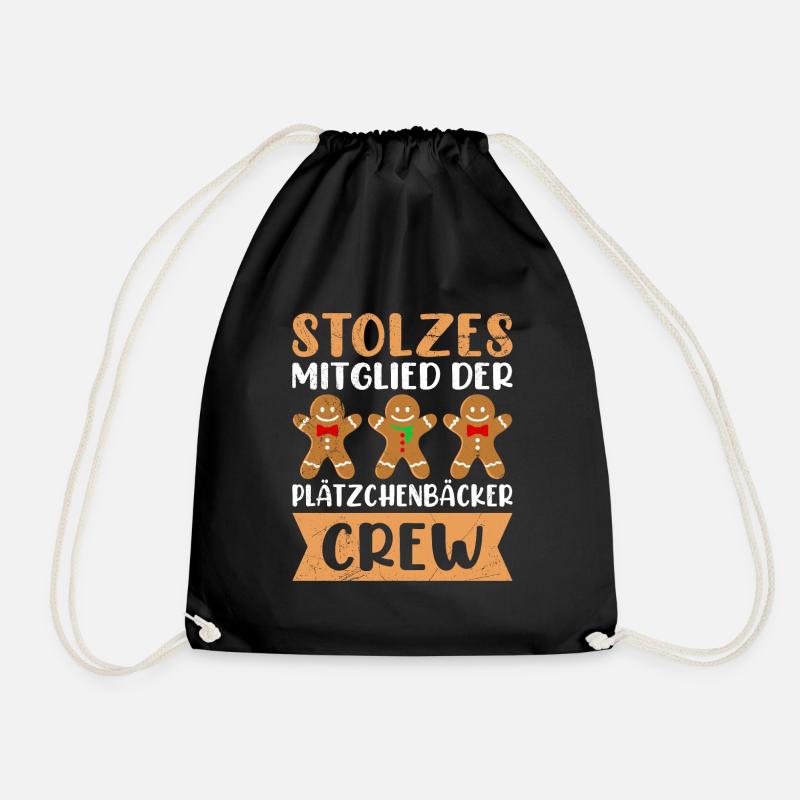 Weihnachtsgebäck Stolzes Mitglied der Plätzchen - Turnbeutel - Schwarz