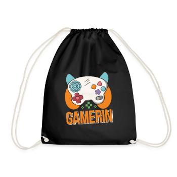 Gamerin Zocken Frauen Gamer Girl Videospiel - Turnbeutel - Schwarz - Vorne