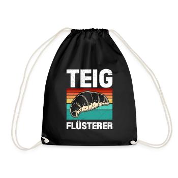 Teigflüsterer Backliebhaber Backen Backstube - Turnbeutel - Schwarz - Vorne