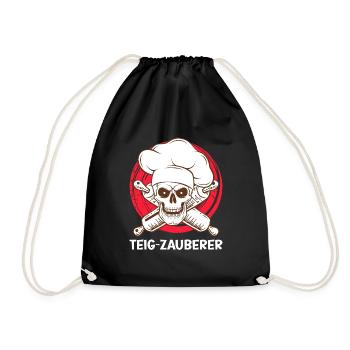 Teig Zauberer Backfans Backen Teigflüsterer - Turnbeutel - Schwarz - Vorne