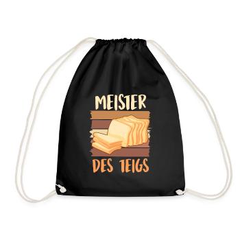 Brotbäcker Meister des Teigs Backliebhaber - Turnbeutel - Schwarz - Vorne