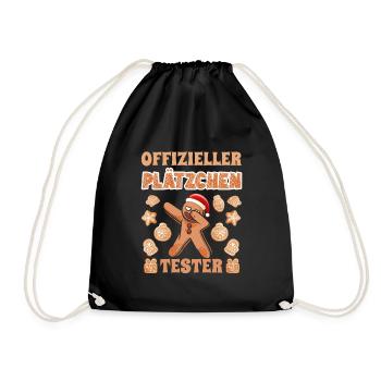 Lebkuchen Backen Offizieller Plätzchen Tester - Turnbeutel - Schwarz - Vorne