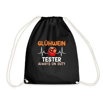 Glühwein Tester Always on Duty Glühweinbude - Turnbeutel - Schwarz - Vorne