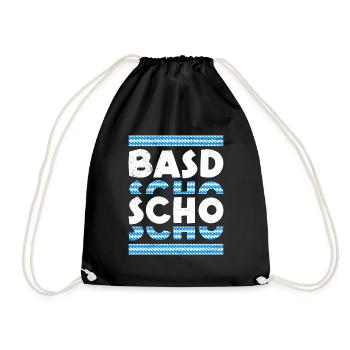 Basd Scho Boarisch Bayern Flagge Bayern Weiß Blau - Turnbeutel - Schwarz - Vorne