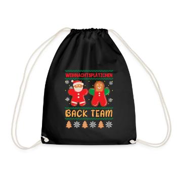 Weihnachten Back Team Cookies Backliebhaber - Turnbeutel - Schwarz - Vorne