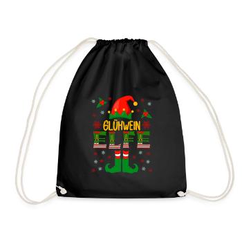 Glühwein Elfe Wichtel Weihnachtsmarkt - Turnbeutel - Schwarz - Vorne