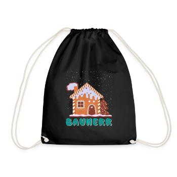 Lebkuchenhaus Bauherr Lebkuchengebäck Backen - Turnbeutel - Schwarz - Vorne