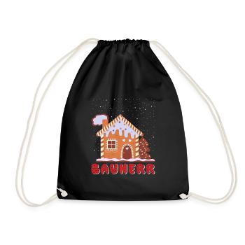Lebkuchenhaus Bauherr Lebkuchengebäck Backen - Turnbeutel - Schwarz - Vorne