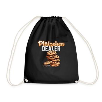 Plätzchen Dealer Weihnachten Backen Bäckerei - Turnbeutel - Schwarz - Vorne