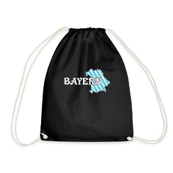 Bayern Bayerische Flagge Weiß Blau München Shirt - Turnbeutel - Schwarz - Vorne
