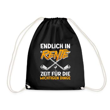 Endlich Rente Zeit für Wichtigen Dinge Golf - Turnbeutel - Schwarz - Vorne