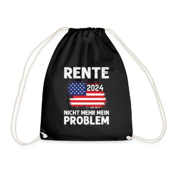 Rente 2024 Nicht mehr mein Problem USA Fan - Turnbeutel - Schwarz - Vorne