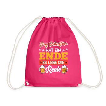 Rentner Das Schuften hat ein ENDE Biertrinker - Turnbeutel - Fuchsia - Vorne
